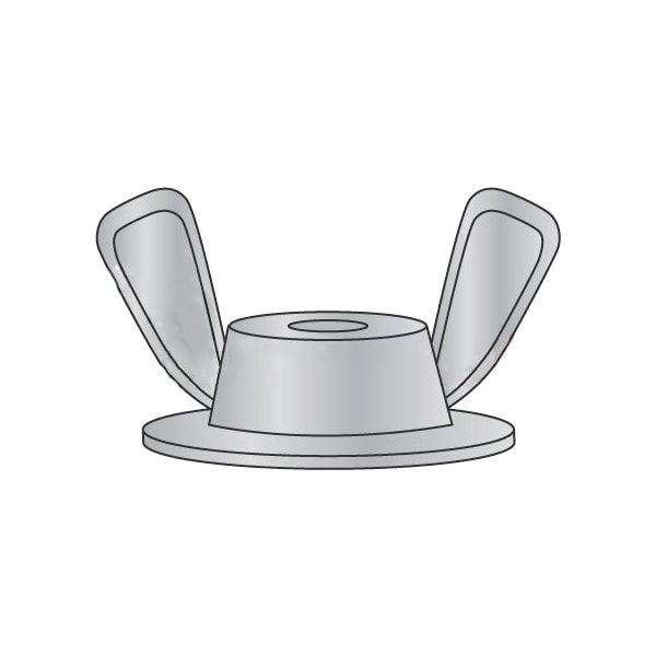Newport Fasteners Wing Nut, #8-32, Zinc Alloy, Zinc Plated, 7/16 in Ht, 7/8 in Max Wing Span, 1000 PK 361609 - main